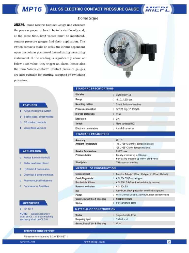 Swagelok Differential Pressure Gauge | PDF | Pressure Measurement ...