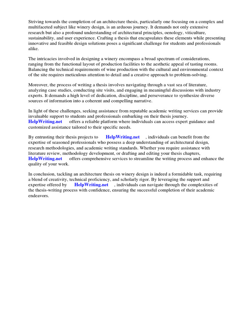 Architecture thesis winery pdf winery napa valley ava