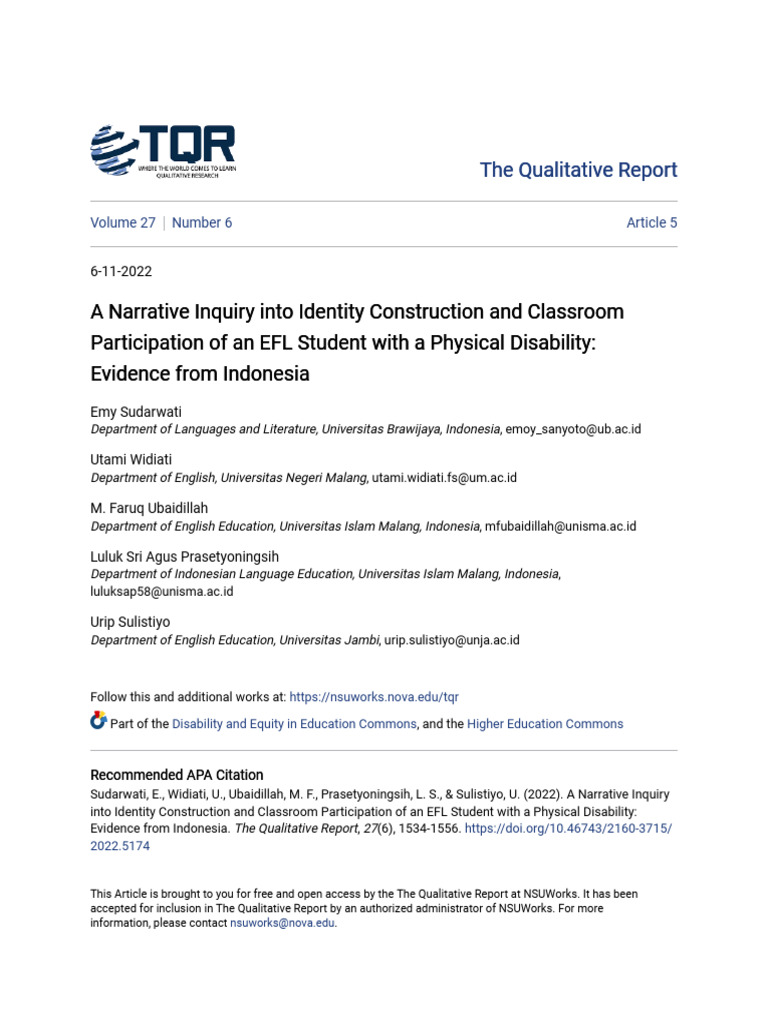 A Narrative Inquiry Into Identity Construction and Classroom | PDF ...