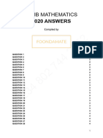 Jamb Mathematics 2020 Answers