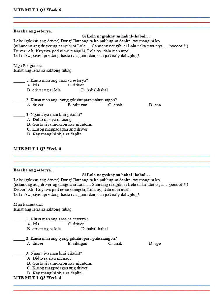 MTB MLE Q3 Week 6 | PDF