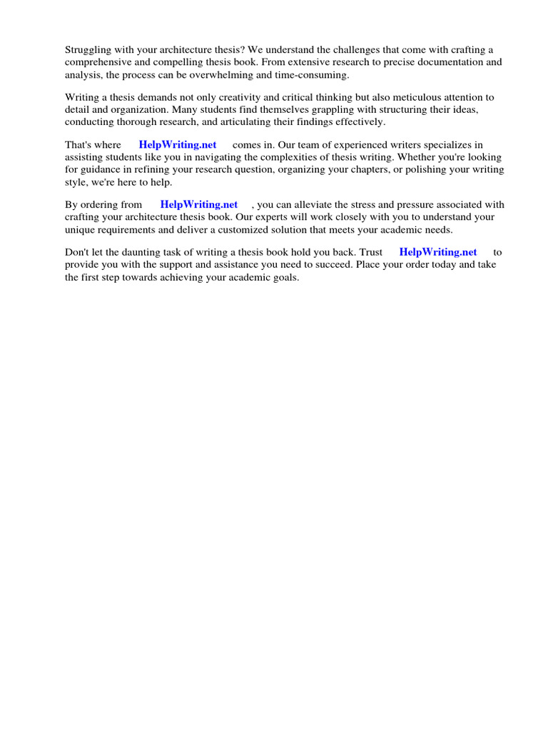 Architecture Thesis Book Sample Pdf Thesis Cognition