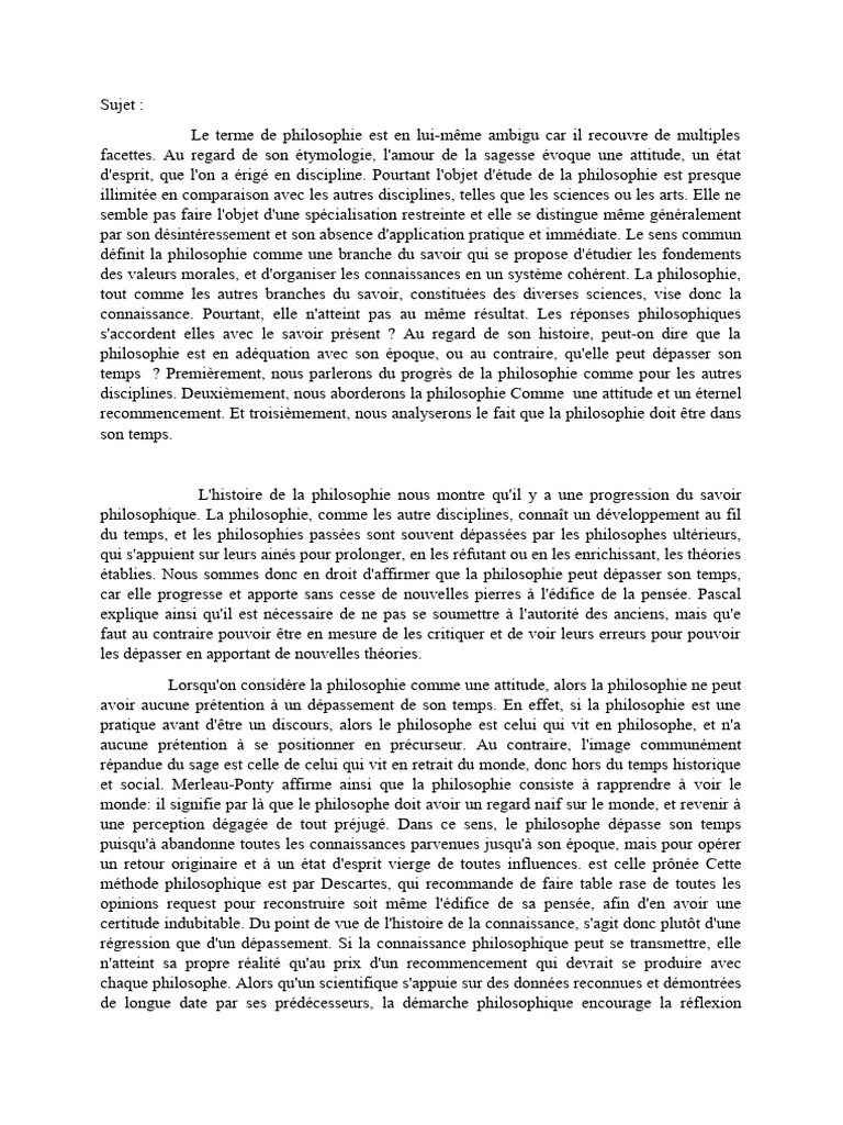 La philosophie : entre temps et dépassement | PDF | Science | Noûs