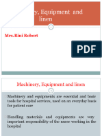 Machinery, Equipment and Linen: Mrs - Rini Robert
