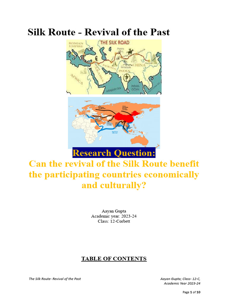 Economic and Cultural Benefits of Silk Route Revival | PDF | Silk Road ...