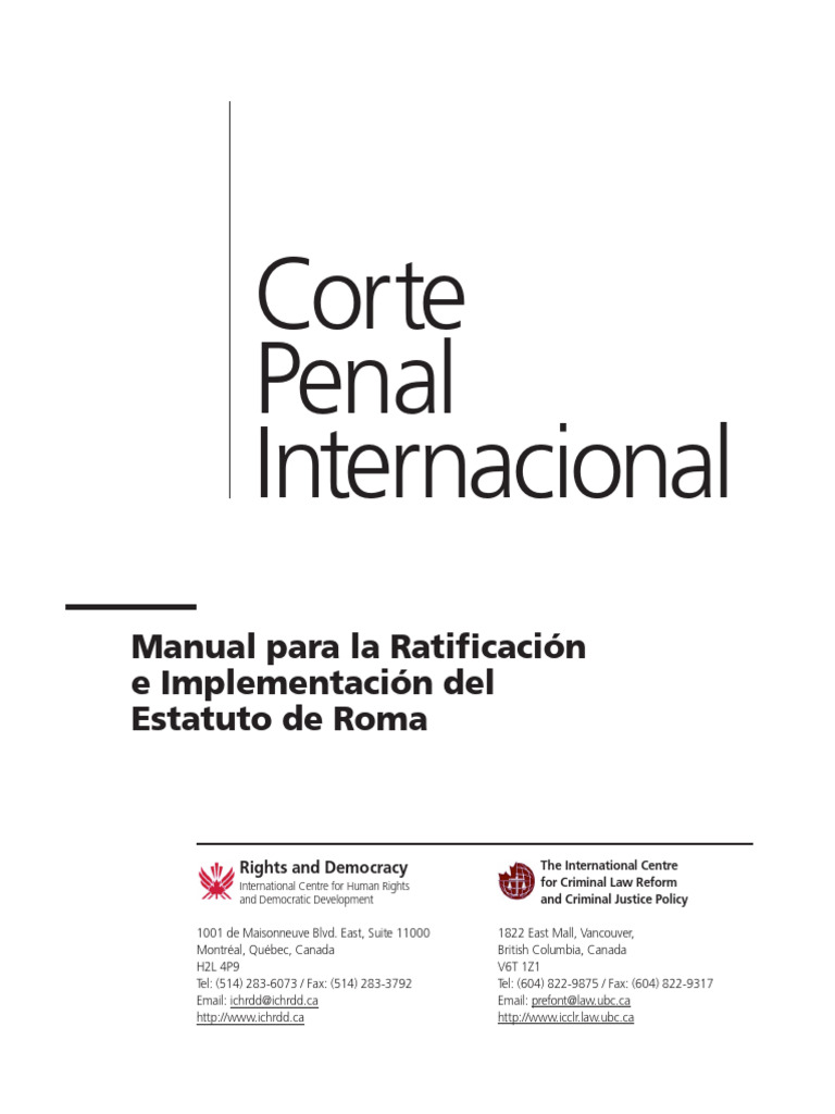 CPI - Manual para La Implementacion y Ratificacion Del Estatuto de Roma ...