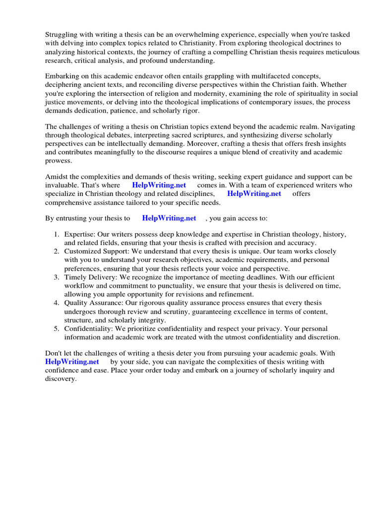 Christian Thesis Topics Pdf Theology Jesus