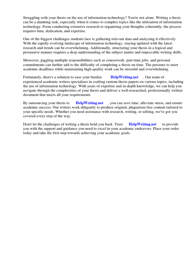 Thesis on use of information technology pdf information internet