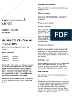 Business Planning Taxation June 2023 Exam