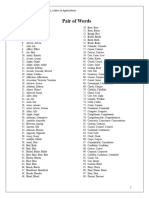 English Part I List of Pair, Letters & Applications