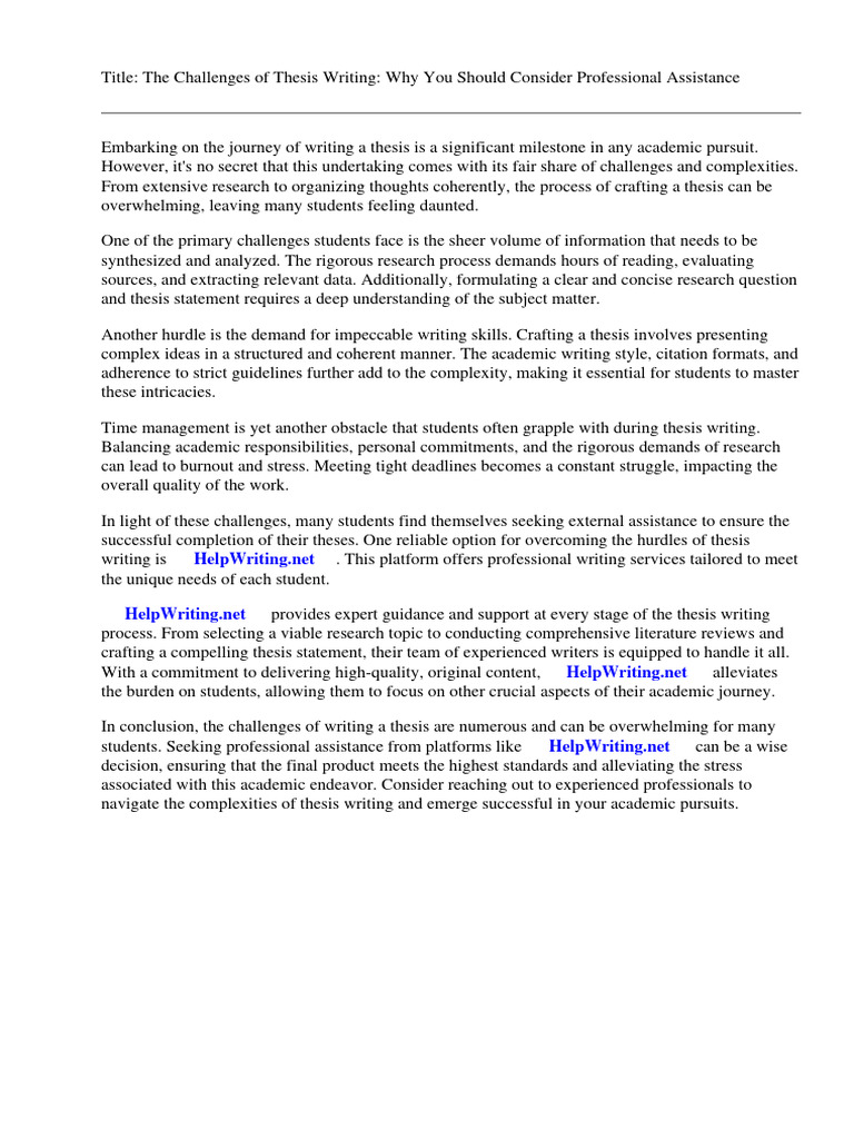 What Do You Write A Thesis For | PDF | Thesis | Essays