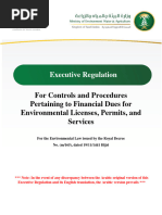 Executive Regulation For Financial Dues For Environmental Licenses Permits and Services