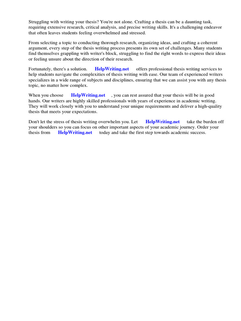 Thesis Writing Help for Students | PDF | Essays
