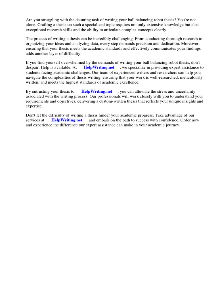 Ball Balancing Robot Thesis | Download Free PDF | Robot | Robotics