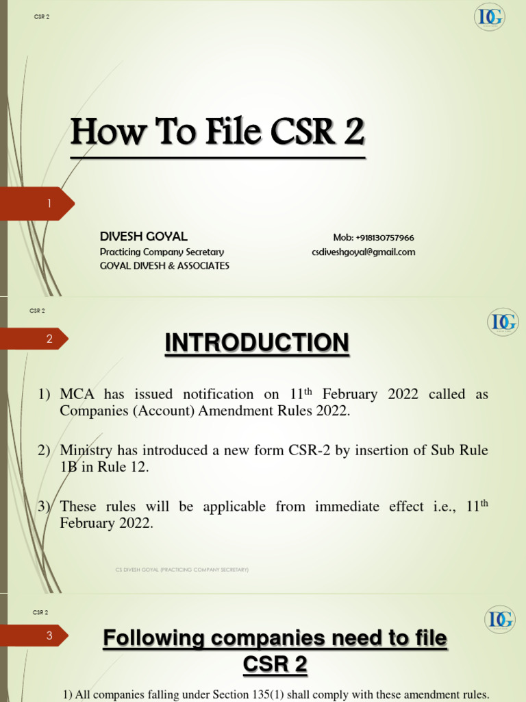 CSR-2 Form Details | Download Free PDF | Corporate Social ...