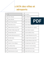 Codes IATA Des Villes Et Aéroports