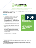 2022-10-31 Herbalife Nutrition Reports Third Quarter 2022 835