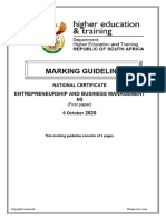 N5 Entrepreneurship and Business Management Paper 1 November 2020 Memorandum