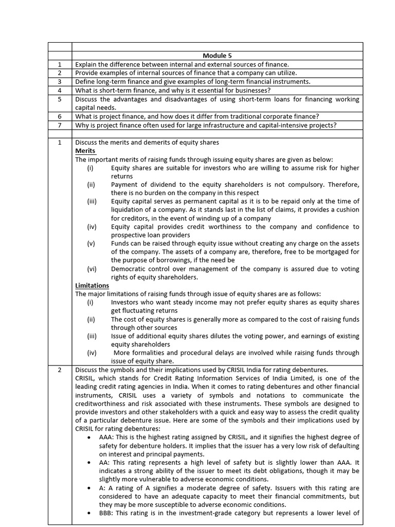 FM Mod 5 | PDF | Capital Structure | Equity (Finance)