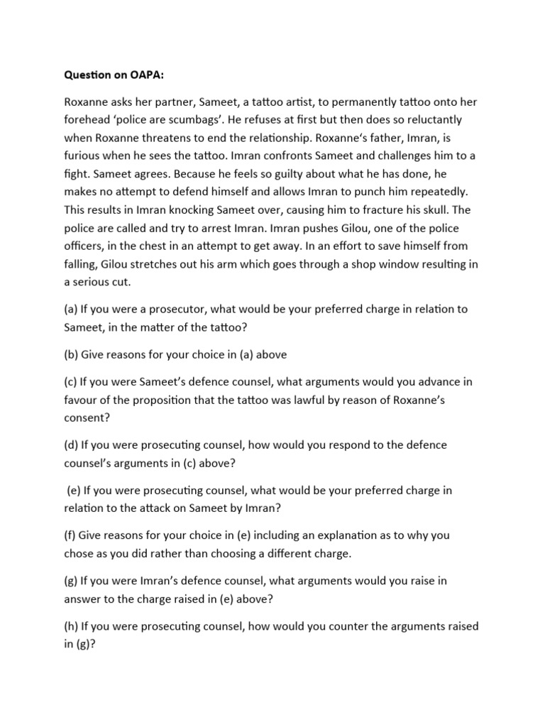 OAPA 1861: Assault and Consent Issues | PDF | Ethical Principles | Hazards