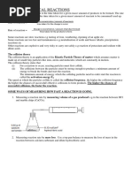 Rate of Reaction Notes