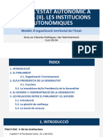 Tema 8 - L'ESTAT AUTONÒMIC A ESPANYA (II) - LES INSTITUCIONS AUTONÒMIQUES