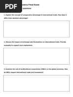 International Economics Final Exam