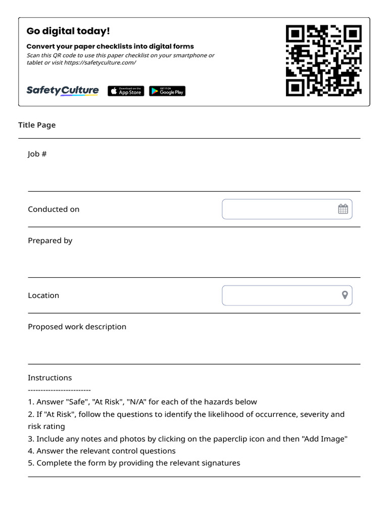 Construction Risk Assessment Form | PDF