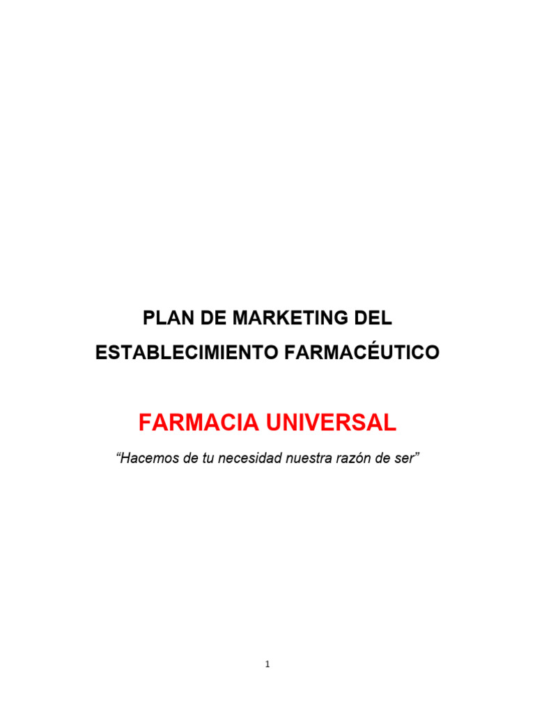 Plan de Marketing para Farmacia Mi Salud | PDF | Farmacia | Farmacéutico