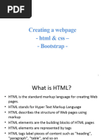 Creating A Webpage, HTML, Css