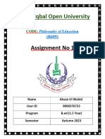 Allama Iqbal Open University: Assignment No 1