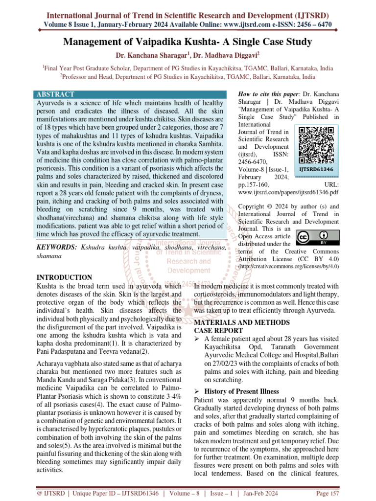 Management Of Kustha Through Ayurveda: – CUEDHT