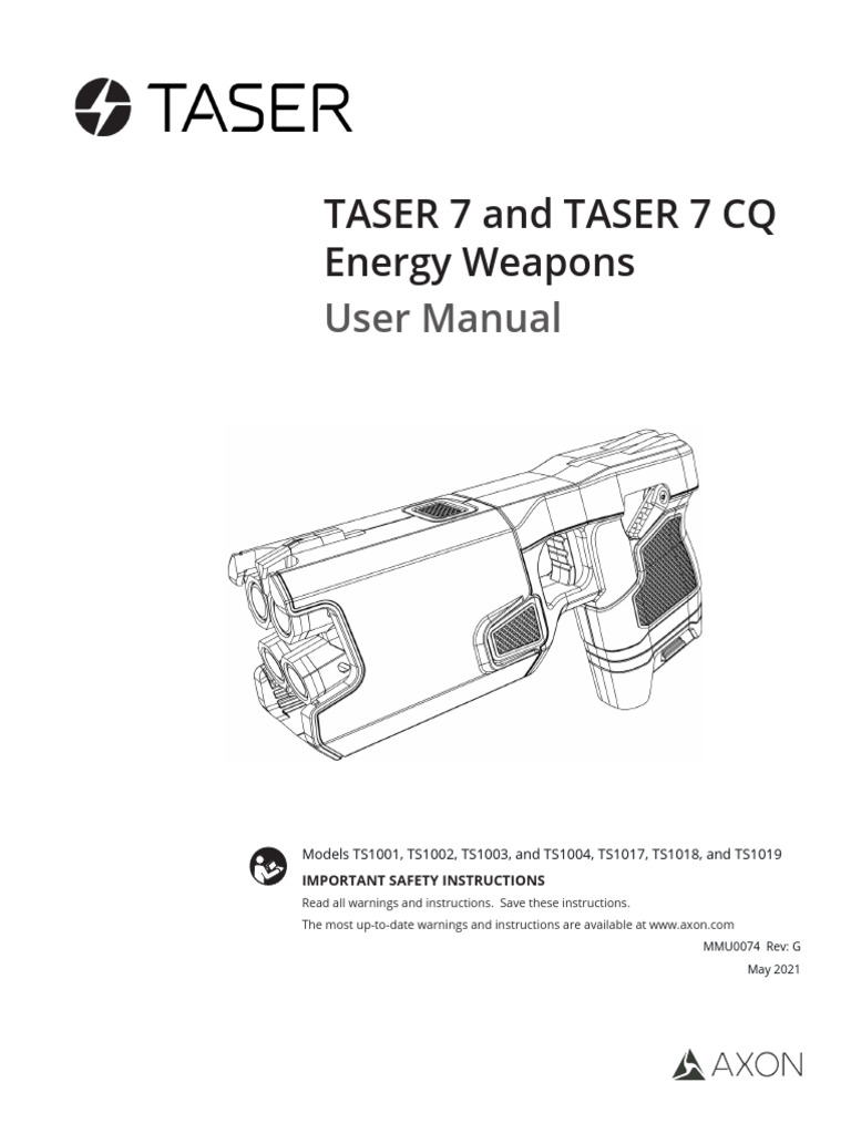 TASER 7 and TASER 7 CQ User Manual PDF Taser Rechargeable Battery