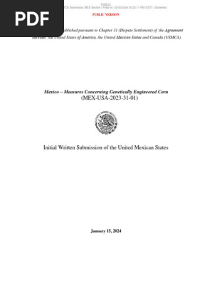 Initial Written Submission of the United Mexican States