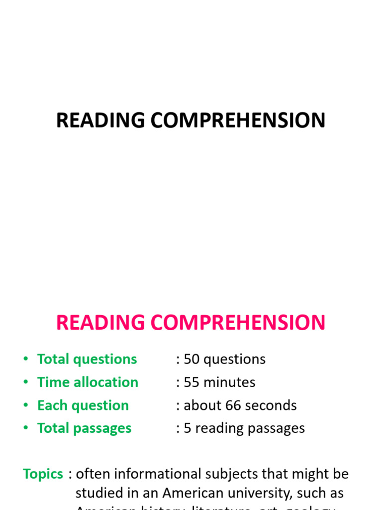 ITP Reading Comprehension Guide | PDF | Reading Comprehension | Nitrogen