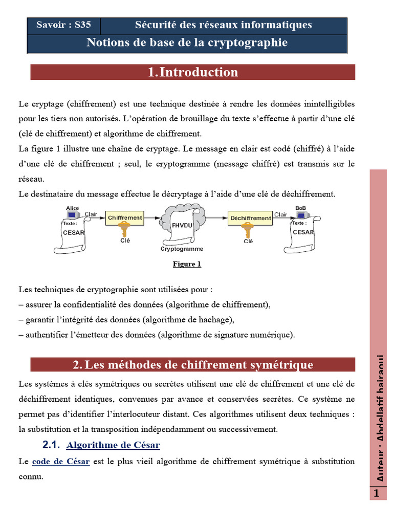 Cryptographie : Chiffrement et Sécurité | PDF | Cryptage | Cryptographie