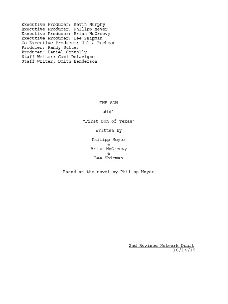 The Son 1x01 - First Son of Texas | PDF