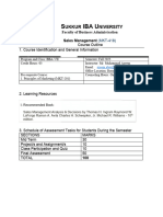 Course Out Line Sales Management BBA - VII