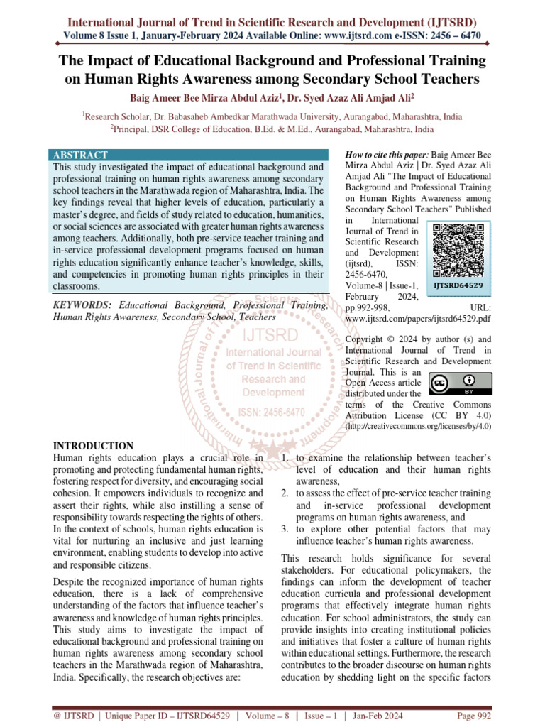 The Impact of Educational Background and Professional Training On Human ...