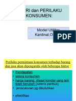 Teori Dan Perilaku Konsumen:: Model Utilitas Kardinal, Ordinal