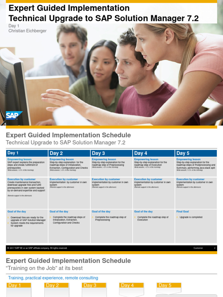 Day 1: SAP Solution Manager Upgrade | PDF | Expert | Icon (Computing)