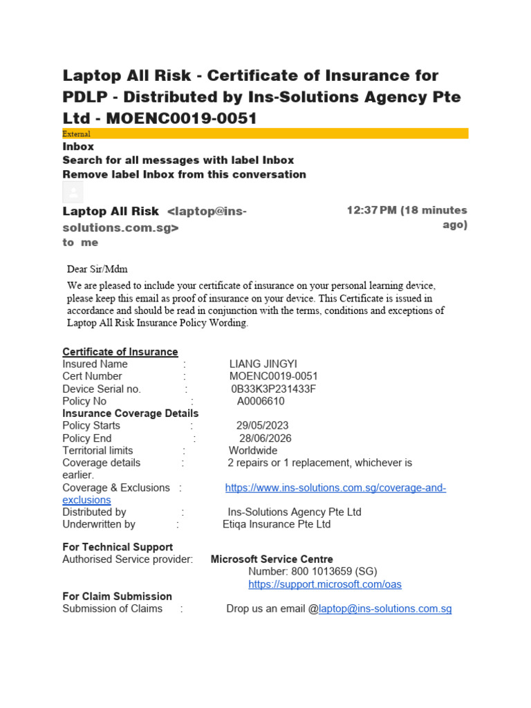 Laptop All Risk | PDF | Insurance