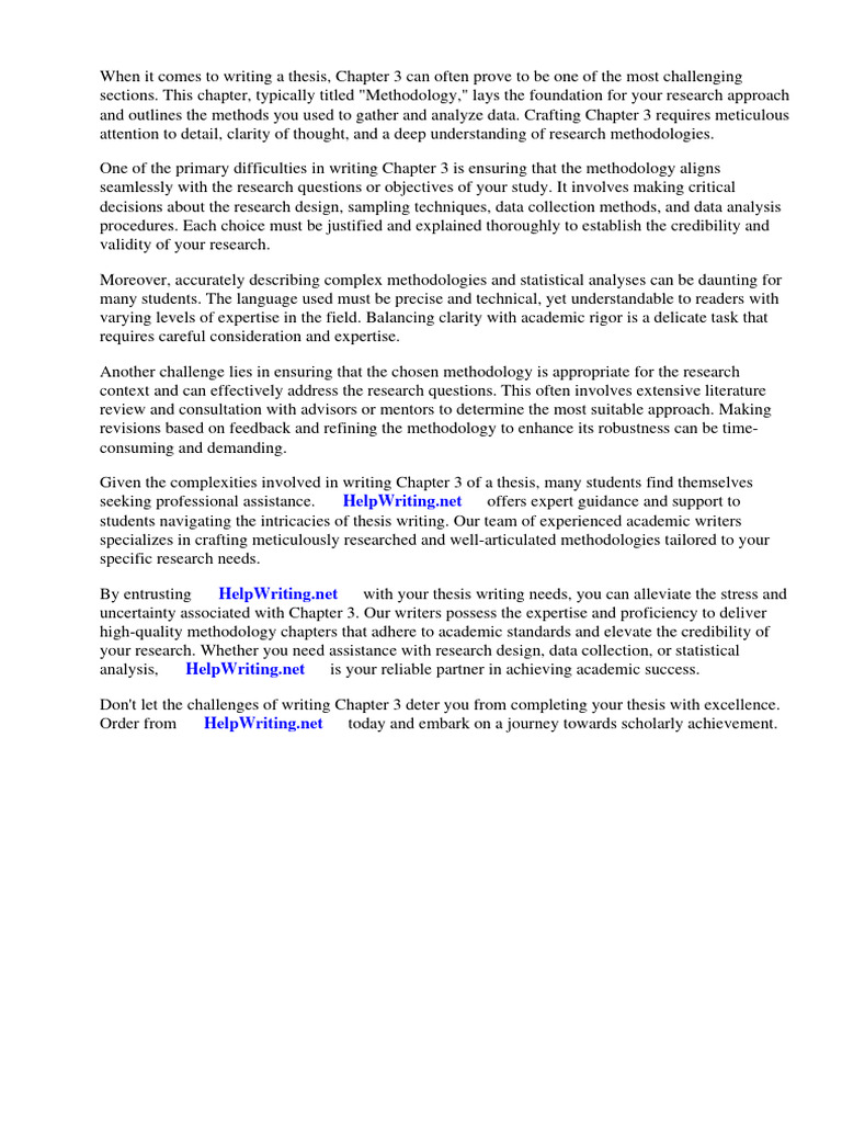 Thesis Chapter 3 Methodology Guide | PDF