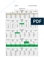 Calendário Escolar 2011-2012