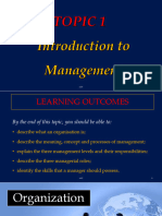 T1 - Introduction To Management