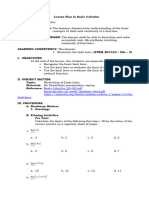 Lesson Plan in Basic Calculus