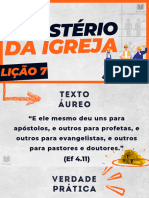 Slide Lição 07 - o Ministério Da Igreja - Texto Áureo