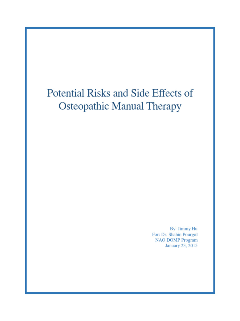 Potential Risks and Side Effects of Osteopathic Manual Therapy | PDF ...
