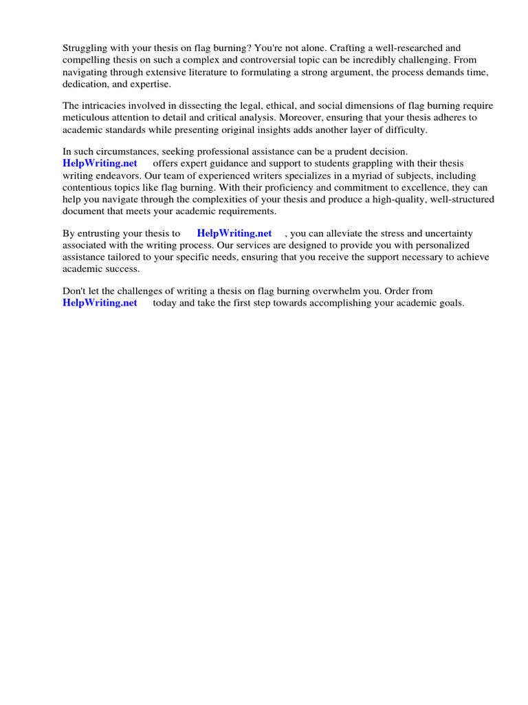 Flag burning thesis statement pdf essays thesis