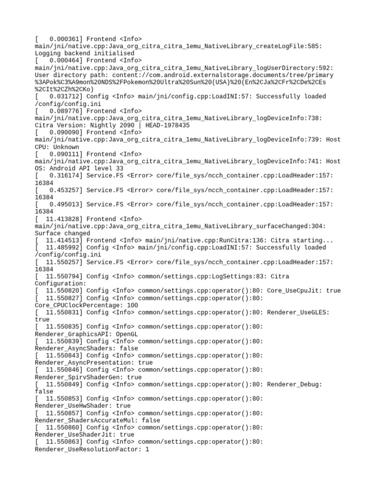 Citra Log - Txt.old | PDF | Operating System Technology | Computing ...